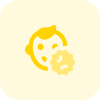 Baby infected with a coranavirus isolated on a white background icon