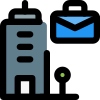 externes-firmenbürogebäude-mit-einem-aktenkoffer-logo-isoliert-auf-einem-weißen-hintergrund-unternehmensgefüllt-tal-revivo icon