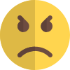 Angry and furious emoticon facial expression layout icon