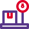 Weight with manual measuring needle gauge scale icon