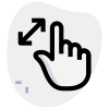 Multi touch screen inward to zoom in function icon