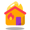 maison en flammes icon