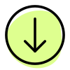 Down arrow direction button to download and save icon