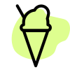 Cafeteria in a hotel room for ice cream and dessert icon