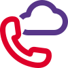 Digital call from the cloud computing system icon