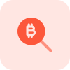 Find bitcoin asset and search with magnify glass icon