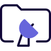 Folder contenting all important files on satellite communication icon