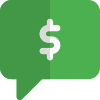 Instant online money transfer over messaging service icon