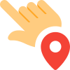Single touch to access location on touch enabled devices icon