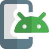 Mobile Android operating system with latest version installed icon