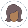 Circled User Female Skin Type 6 icon