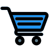 Shopping cart for heavy purchasing isolated on white background icon