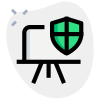 Defensive protection on a smart school software isolated on a white background icon