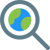 Default browser search engine with a magnifying and Earth logotype icon