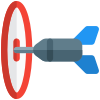 Dart bulls eye event for targeting and aiming event icon