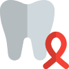 Maintaining a better oral hygiene with Ribbon logo isolated on a white background icon