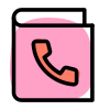 Cell phone address book in the out isolated on a white background icon