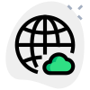 Cloud connected worldwide access of online storage icon