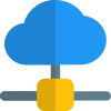 Wide infrastructure of cloud networking - connecting the world. icon