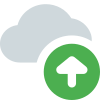 Content online uploaded on cloud drive system icon