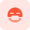 Medical or pollution mask on emoji face icon