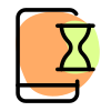 Timer function on smartphone like sand timer logotype icon