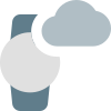 Cloud connected smartwatch isolated on white background icon