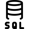 Structured query language a standard computer language in server icon