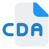 CDA is a file extension for a CD Audio shortcut file format icon