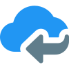 Backup cloud server data to local machine isolated on a white background icon