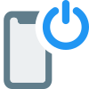 Cell phone switch on and off function button icon