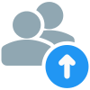 Uploading a document or file on a group with up arrow icon