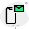 Email and message notification on smartphone with envelope icon