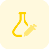 Flask for testing the blood serum isolated on a white background icon