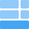 Bottom grid layout multiple section tile bar icon