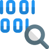 Binary file searching code magnifying glass online icon