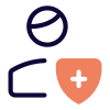 Insurance policy of an single user provided by company icon