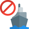 Blocked sign for ship regular delivery route icon