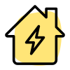 Power monitoring of a smart home isolated on a white background icon