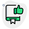 Book on a feedback gesture isolated on a white background icon