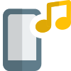 Cell phone music with note symbol layout icon