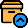 Shipping Box delivery with an upper arrow symbol icon