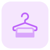 Placing clothes on a hanger under direction light icon