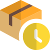 Cargo parcel item in queue for a delivery icon