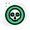 Poison with human skull logotype road sign icon