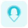 Location of a single female user for work from remote location icon