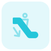 Downward direction of the escalator flow icon