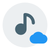 Music from the cloud computing streaming service icon