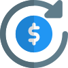 Money rotation and conversion of international currency icon