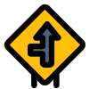 Intersect road from left towards front lane road signal icon